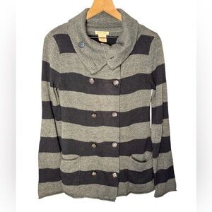 Sweet Romeo Olive and Black Striped Cardigan